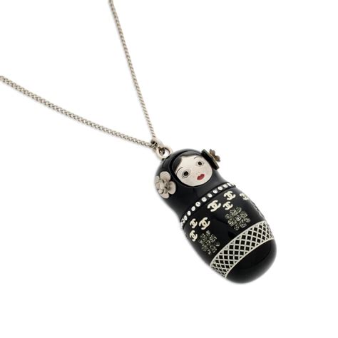 chanel russian doll price|Chanel Silver Metal, Black Resin, Strass Matryoshka Russian Doll .